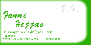 fanni hejjas business card